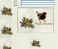 Bird and Flower Happy Christmas